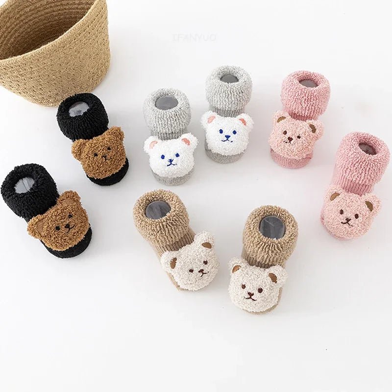 Winter Thicken Wool Newborn Baby Socks Warm Plush Loop Cotton Boy Girl Kid Toddler Socken Cartoon Animal Children Floor Stocking