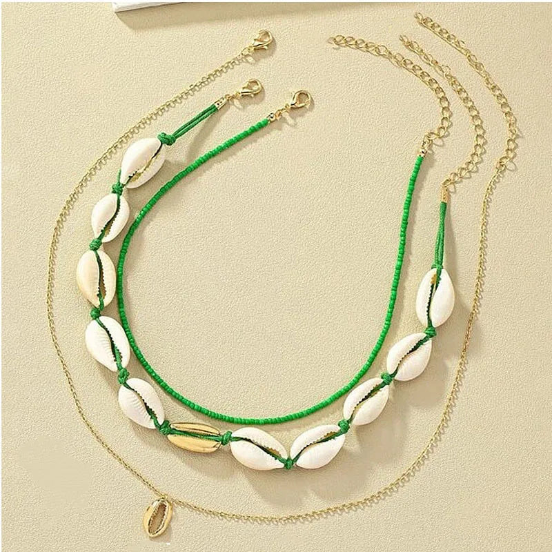 New Beach Style Seashell Necklace Beaded Choker Necklaces for Women Handmade Starfish Pendant Fashion Ocean Jewelry Чокер