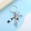 1pc Fashionable Charms Unique Red Wine Cup Series Keychain Purse Bag Backpack Car Charm Accessory Women Men Gift