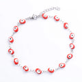 Colorful Turkish Evil Eye Stainless Steel Bracelet for Women Link Chain for Hand Foot Girl Anklet Summer Jewelry Accessory