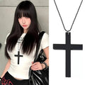 Collier Pendentif Croix en Bois Gothique & Punk – Style Y2K Vintage | Femme & Homme