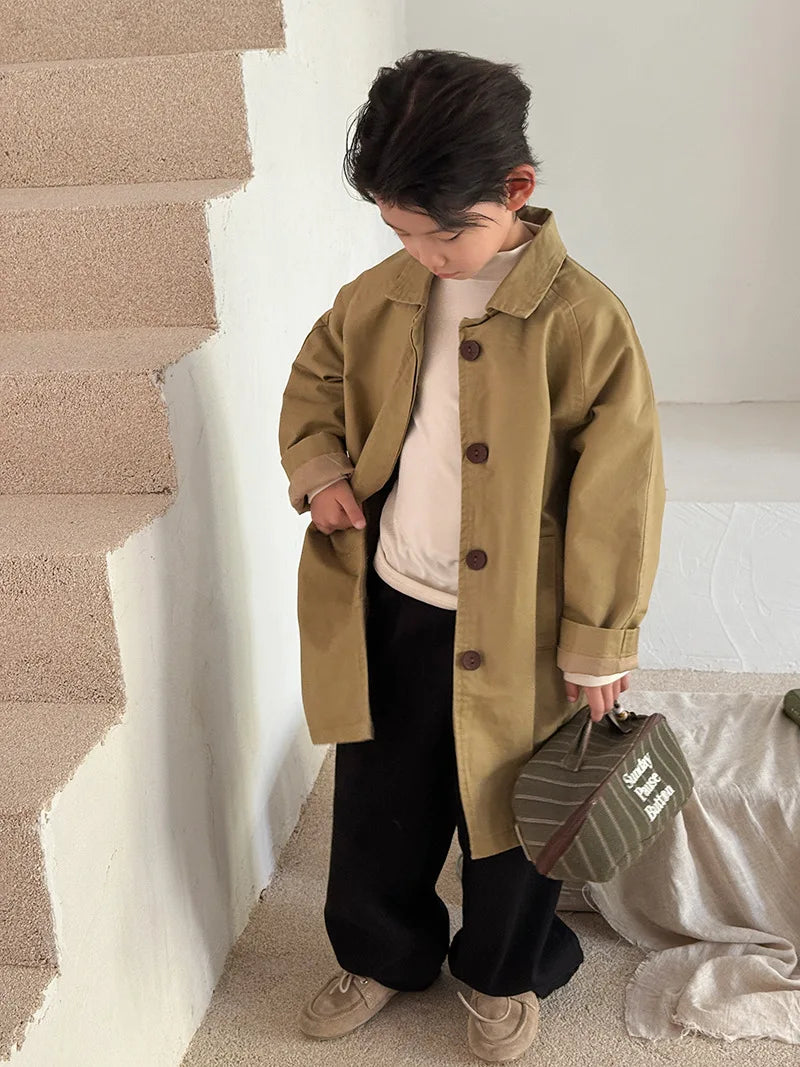 2025 Autumn High-end Children's New Stylish Medium to Long Versatile Windbreaker Jacket