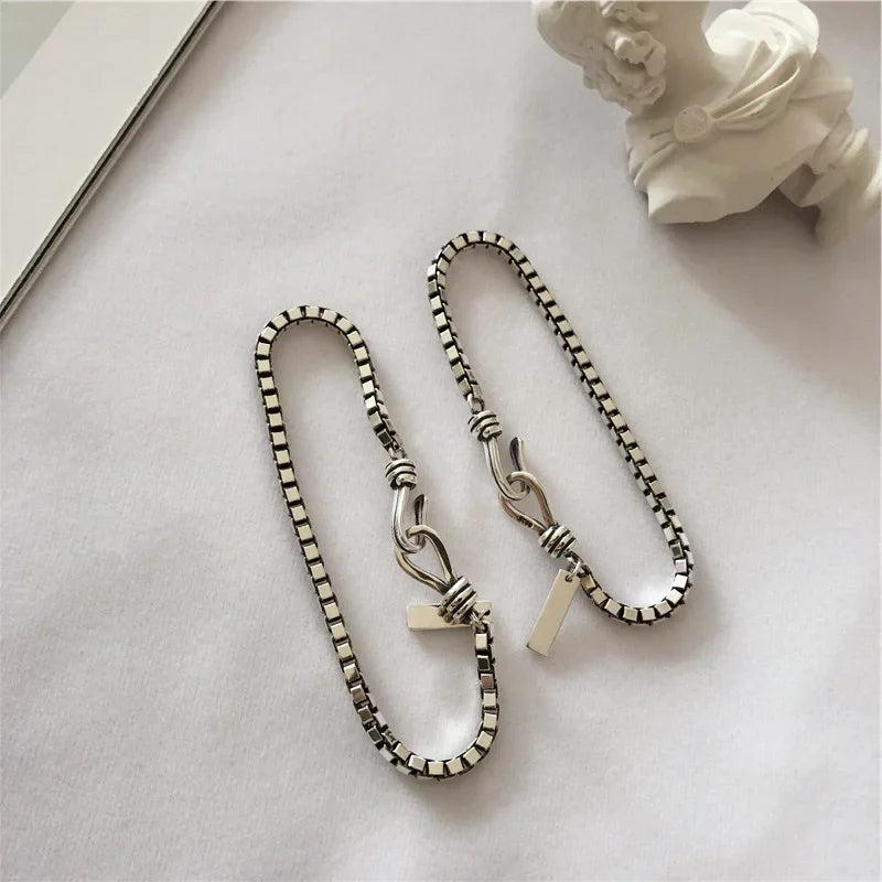 Women's Geometric 925 Sterling Silver Bracelet – Elegant Charm, Birthday & Party Gift