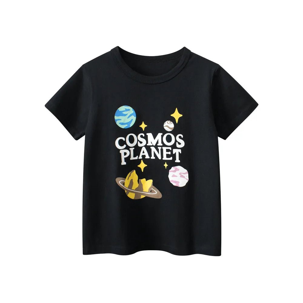 2025 Children Cartoon T-Shirts Cute Clothes for Boy 100% Cotton Bear Dinosaur Kids Girls Short Sleeve Casual Sport Top Tees