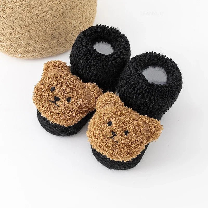 Winter Thicken Wool Newborn Baby Socks Warm Plush Loop Cotton Boy Girl Kid Toddler Socken Cartoon Animal Children Floor Stocking