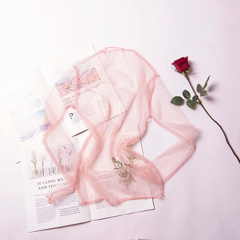 Sexy Women See Through Transparent Mesh Tops Long Sleeve Sheer Slim Ladies Turtleneck ds503