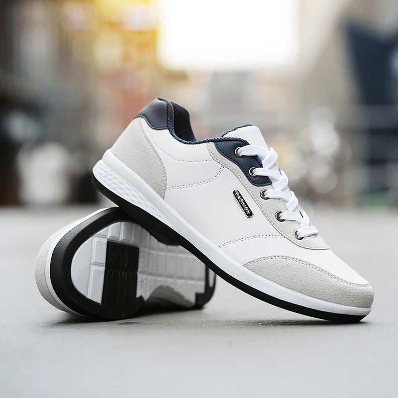 YRZL Men's Shoes Spring Autumn Waterproof Walking Sneakers Leisure Male Leather Sports Shoes Non-Slip Footwear Tennis for Men