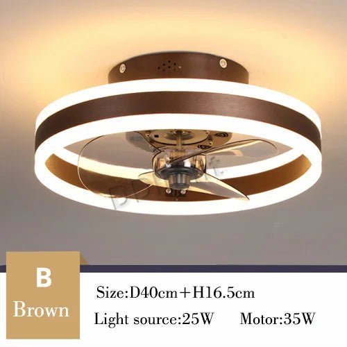 Ventilateur Plafonnier LED Intelligent avec Télécommande – Dimmable, Décor Chambre & Salon | Smart Fan