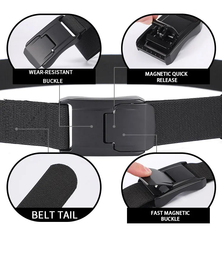 New Stretch Belt For Men and Women Quick Release Buckle Strong Real Nylon Unisex Elastic Belt Overalls Work Belt