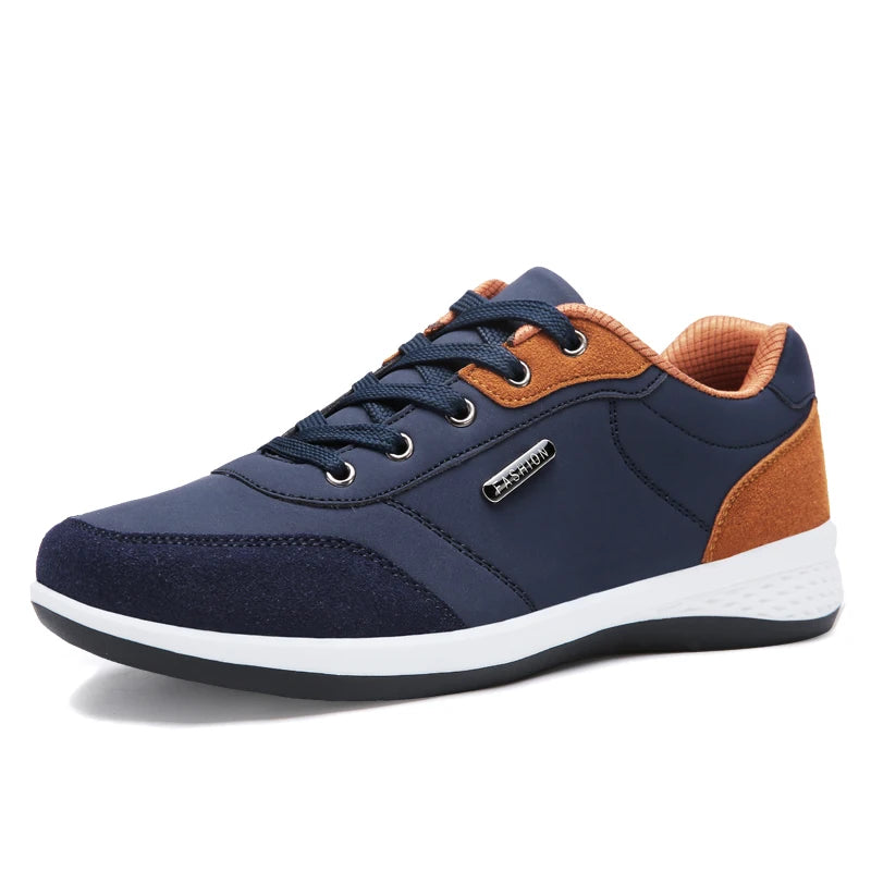 YRZL Men's Shoes Spring Autumn Waterproof Walking Sneakers Leisure Male Leather Sports Shoes Non-Slip Footwear Tennis for Men