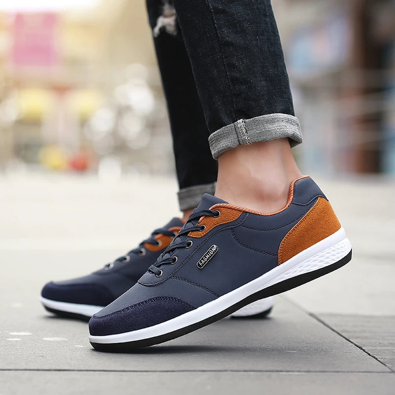 YRZL Men's Shoes Spring Autumn Waterproof Walking Sneakers Leisure Male Leather Sports Shoes Non-Slip Footwear Tennis for Men
