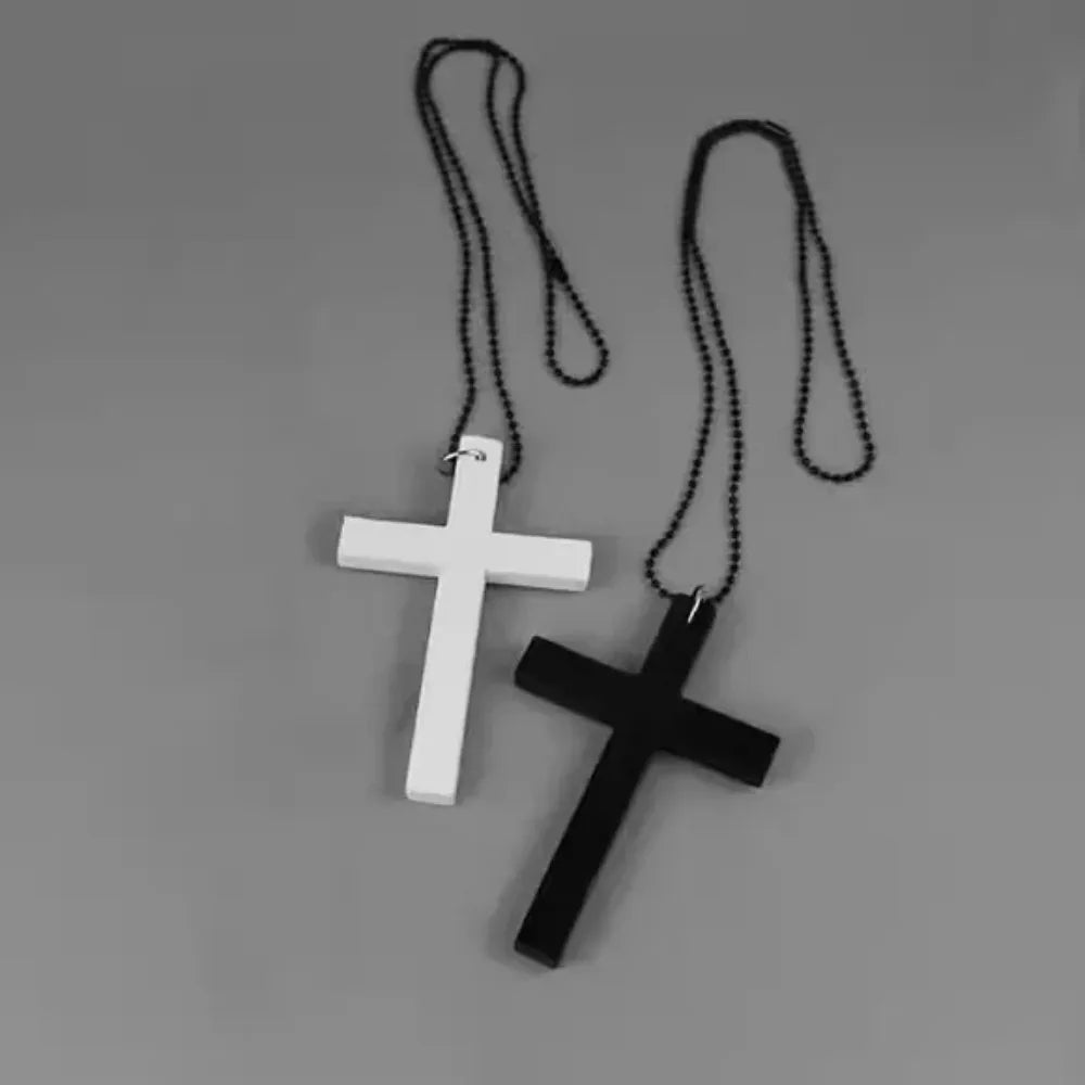 Collier Pendentif Croix en Bois Gothique & Punk – Style Y2K Vintage | Femme & Homme