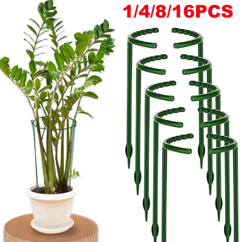 1/2/4/6/8/16Pcs Plastic Support Pile Stand Plant Support Pile for Flowers Greenhouses Arrangement Fixing Rod Holder Garden Tools
