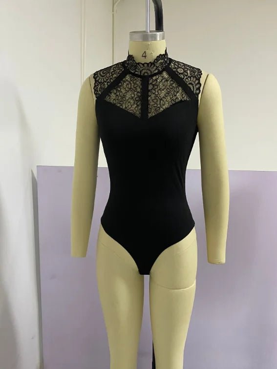 Bodysuit Women 2024 Summer Fashion Lace Patchwork Round Neck Sleeveless Casual Skinny Daily Bodysuit Y2K Tops