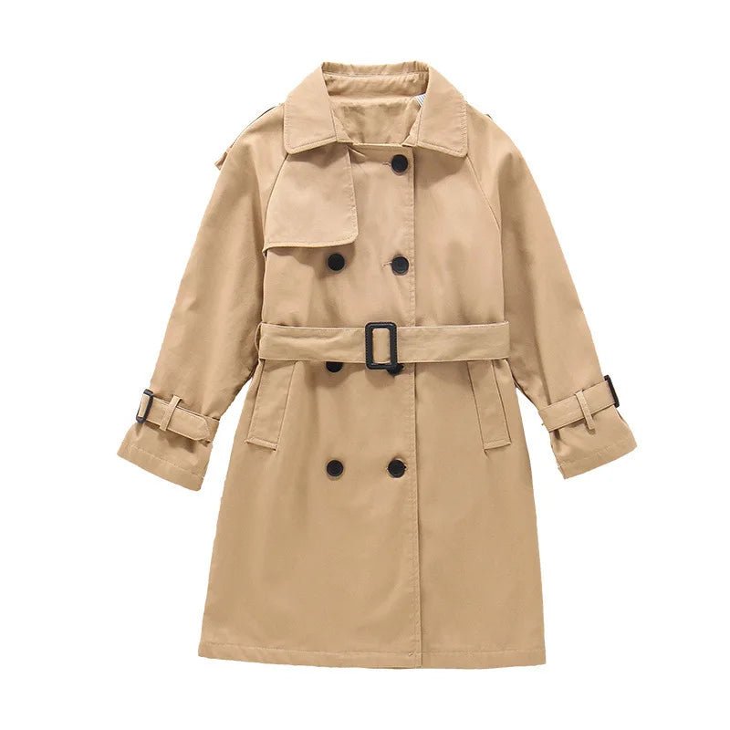 2026 Spring Autumn Cotton Teen Girls Long Trench Coats New Fashion England Style Windbreaker Jacket For Girls Children Clothing