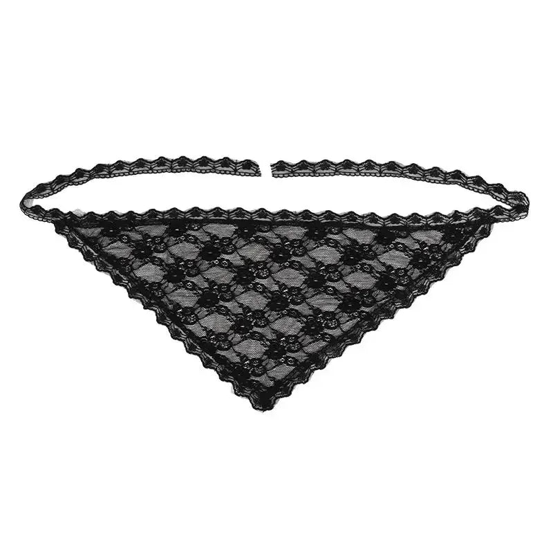 Triangle Short Skirt Half Skirt Butt Curtain Skirt Lace Trim Small Apron Knitting Lace Stacked Ins Korean Headscarf Accessories