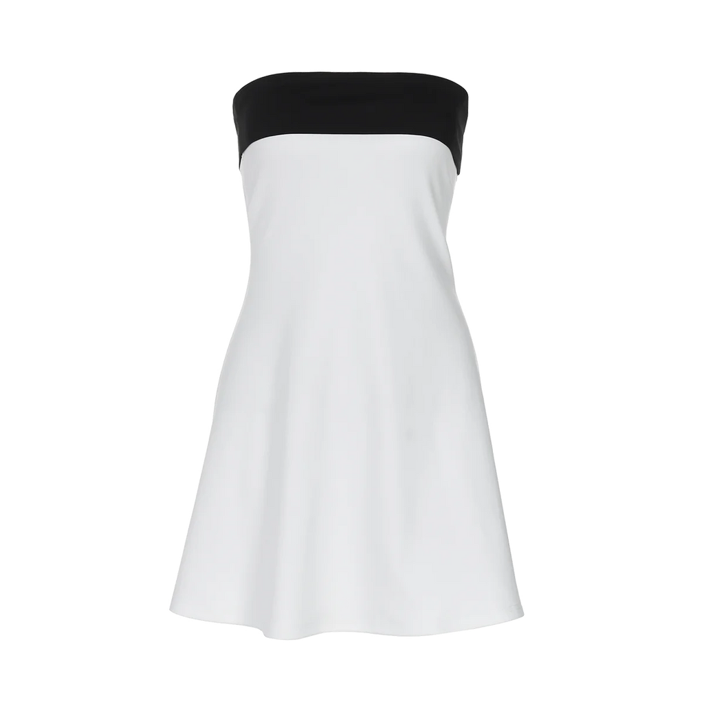 Hugcitar Colorblock Patchwork Bandeau Mini Dress – Sexy Bodycon Summer 2025, Party & Festival