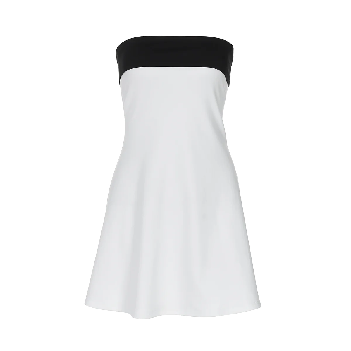 Hugcitar Colorblock Patchwork Bandeau Mini Dress – Sexy Bodycon Summer 2025, Party & Festival