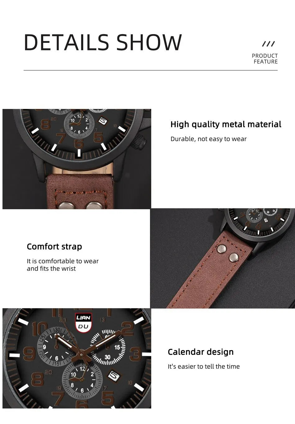 Reloj Hombre Fashion Mens Watches Luxury Men Casual Leather Quartz Watch Male Military Calendar Wristwatch Relogio Masculino