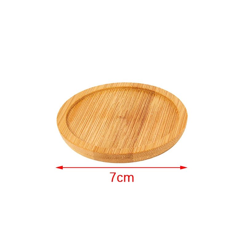 1Pc 6-12cm Bamboo Tray Bonsai Holder Round Plant Stand for Succulent Pot Wood Flower Pot Holder Garden Tools