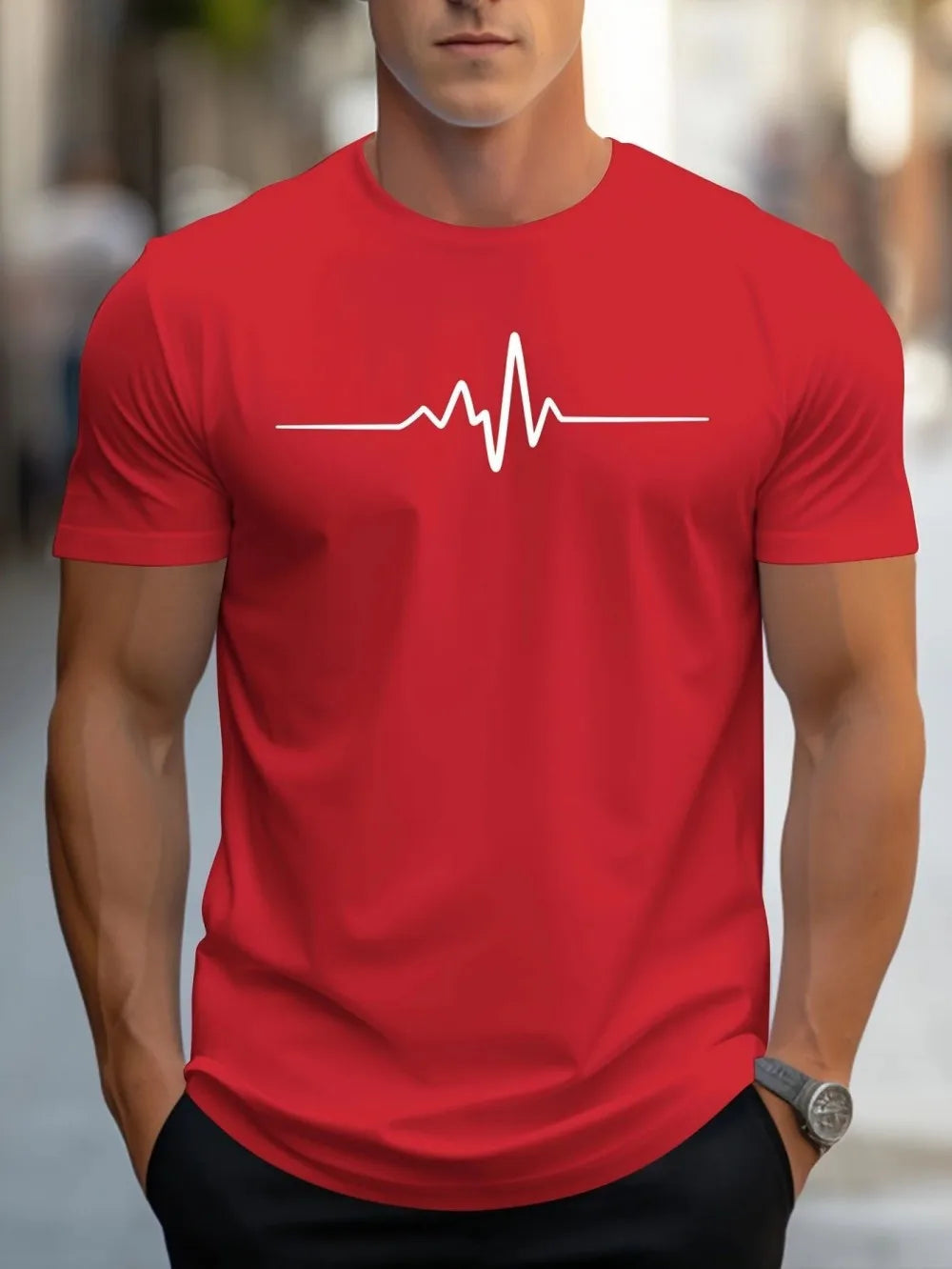 T-shirt Imprimé ECG – Homme