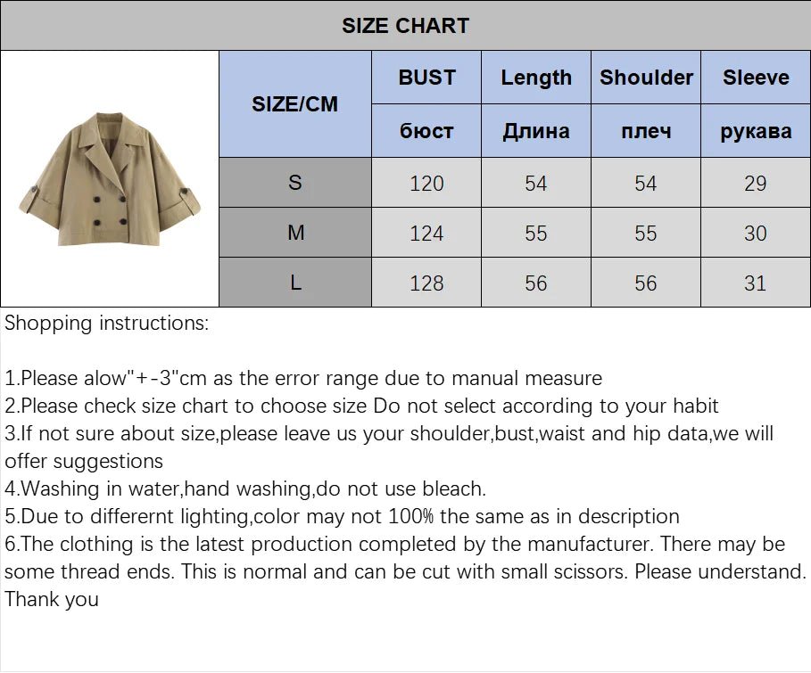 Women's Short Trench Coat New 2026 Spring Autumn Women Rolled-Up Sleeves Button Solid Color Elastic Waist Outerwear Female Tops