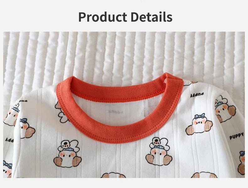 Children Home Clothing Set Christmas Patterned Cotton Pajamas Boys and Girls Long Sleeved Underwear Suit Baby Clothes