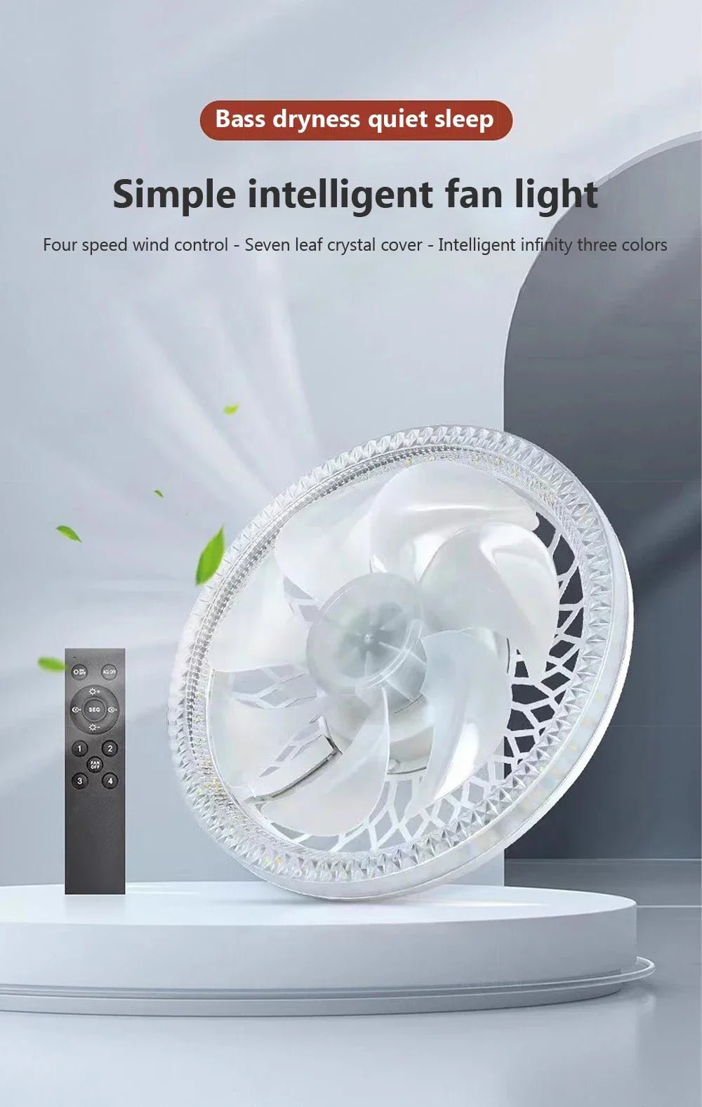 Ventilateur Plafonnier LED avec Télécommande E27 – 4 Vitesses, 360° | Cuisine & Maison