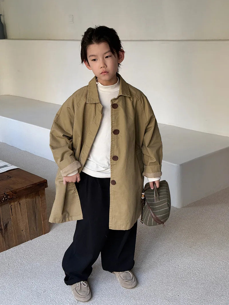 2025 Autumn High-end Children's New Stylish Medium to Long Versatile Windbreaker Jacket