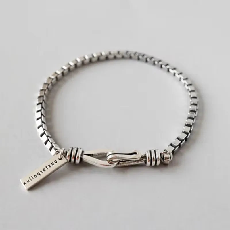 Bracelet Argent 925 Géométrique Femme – Charm Élégant, Cadeau Anniversaire & Fête