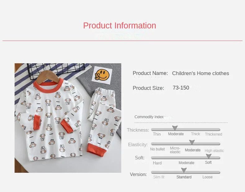 Children Home Clothing Set Christmas Patterned Cotton Pajamas Boys and Girls Long Sleeved Underwear Suit Baby Clothes