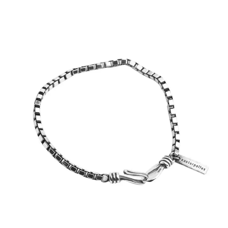 Women's Geometric 925 Sterling Silver Bracelet – Elegant Charm, Birthday & Party Gift
