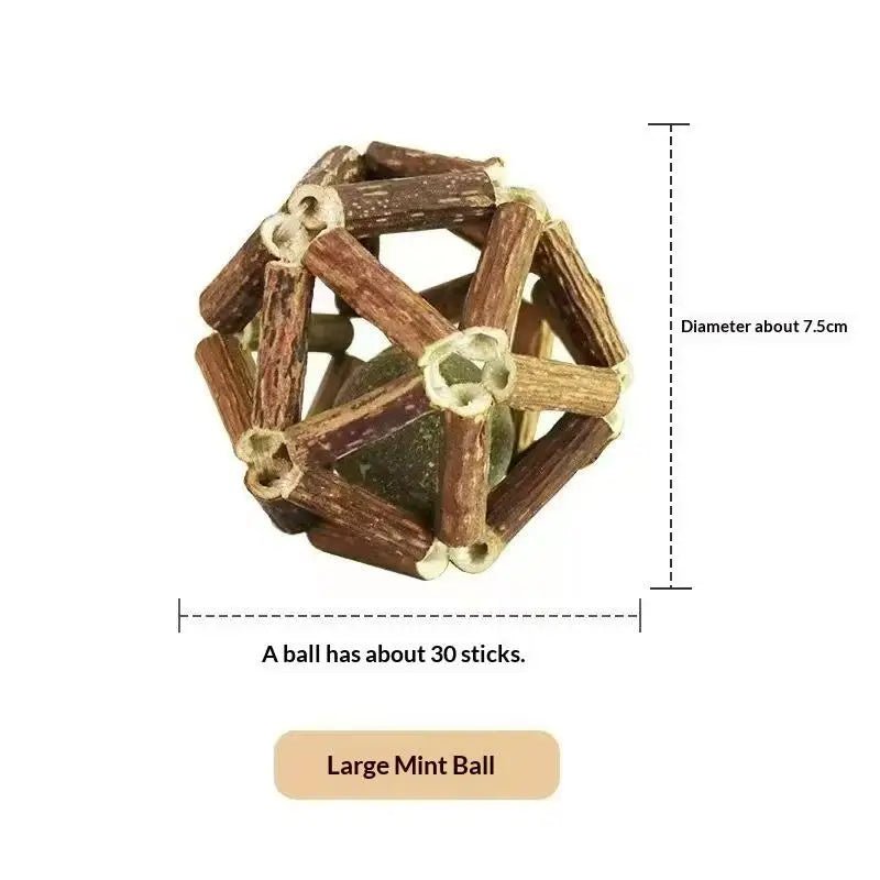 Bâtons Dentaires en Bois Naturel pour Chat – Nettoyage Dents & Jouet À Mâcher | Lot 1 ou 2 pcs