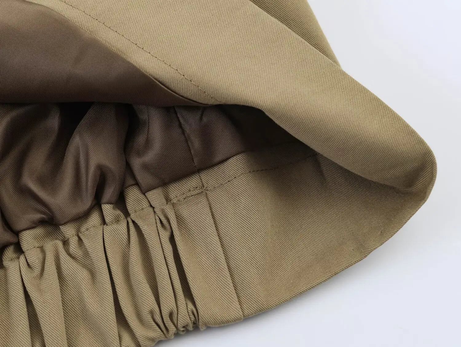 Women's Short Trench Coat New 2026 Spring Autumn Women Rolled-Up Sleeves Button Solid Color Elastic Waist Outerwear Female Tops