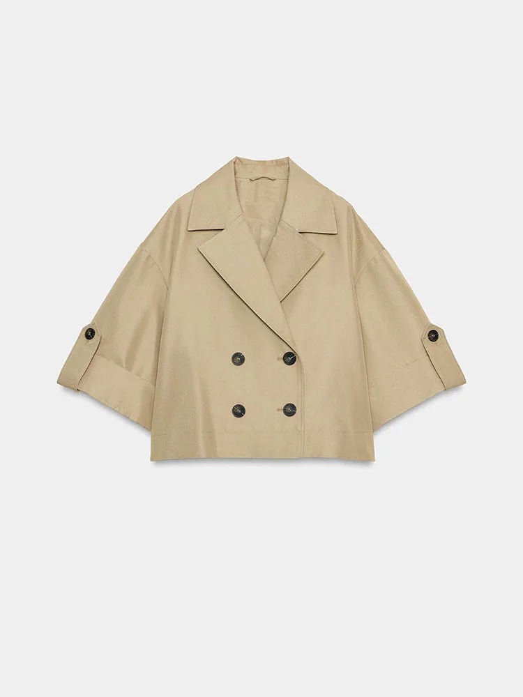 Fashionable Casual Short Sleeve Turn-down Collar Short Windbreaker Women's New Arrival Summer 2026 Compact Fit Other 100%