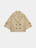 Fashionable Casual Short Sleeve Turn-down Collar Short Windbreaker Women's New Arrival Summer 2026 Compact Fit Other 100%