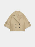 Fashionable Casual Short Sleeve Turn-down Collar Short Windbreaker Women's New Arrival Summer 2026 Compact Fit Other 100%