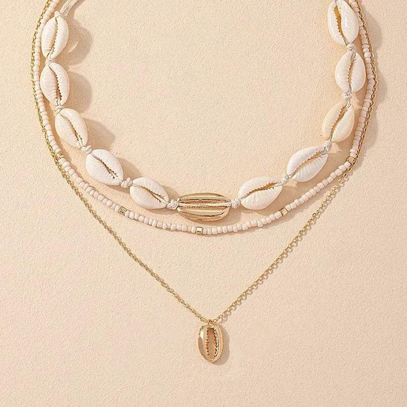 New Beach Style Seashell Necklace Beaded Choker Necklaces for Women Handmade Starfish Pendant Fashion Ocean Jewelry Чокер