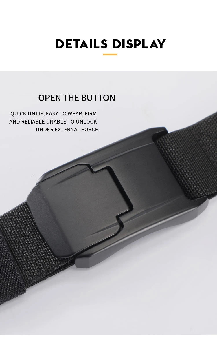 New Stretch Belt For Men and Women Quick Release Buckle Strong Real Nylon Unisex Elastic Belt Overalls Work Belt