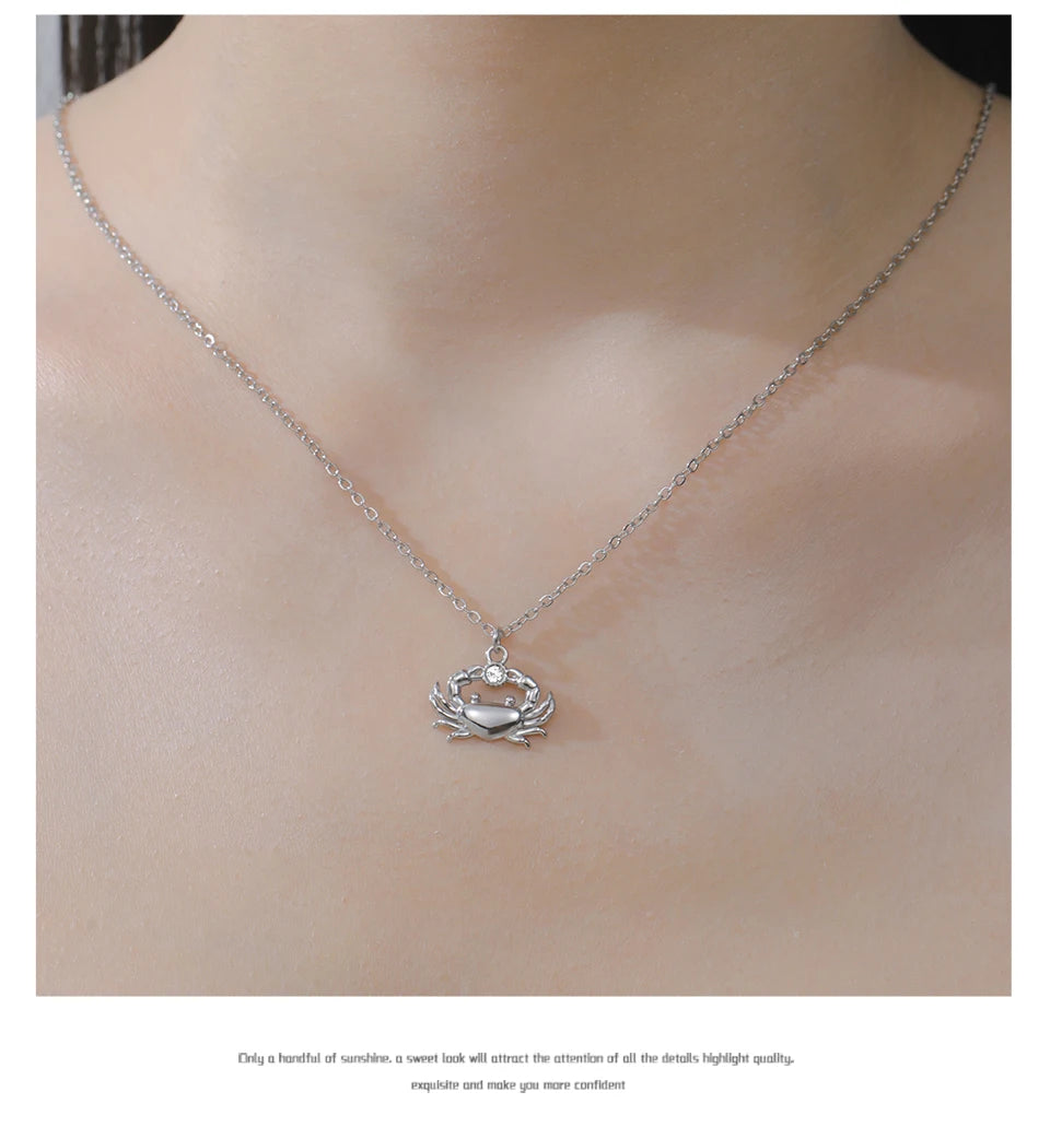 Unift Boho Ocean Style Sea Crab Necklace for Women Stainless Steel Gold Color Aesthetic Fashion Beach Summer Jewelry Gift New