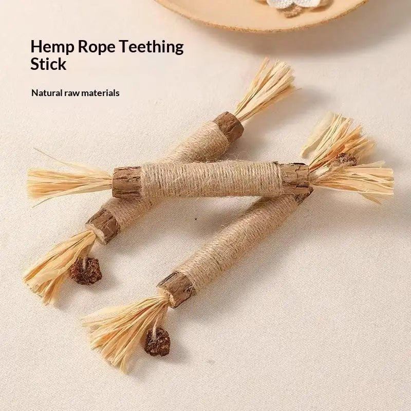Bâtons Dentaires en Bois Naturel pour Chat – Nettoyage Dents & Jouet À Mâcher | Lot 1 ou 2 pcs