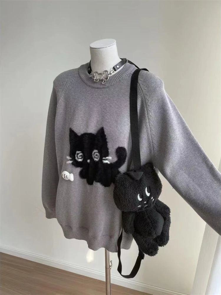 Women's Off-the-Shoulder Bow Sweater – Y2K Sexy & Elegant Autumn Winter Knit