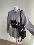Women's Off-the-Shoulder Bow Sweater – Y2K Sexy & Elegant Autumn Winter Knit