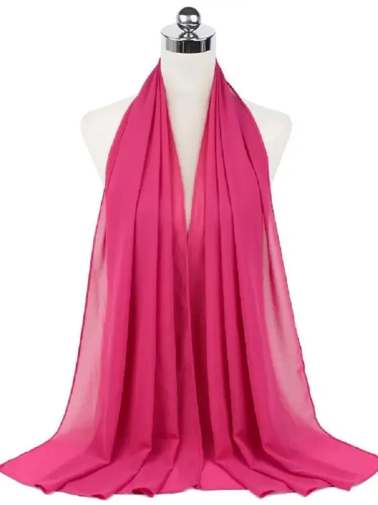 New Fashion Women Solid Chiffon Headscarf Ready To Wear Instant Hijab Scarf Muslim Shawl Islamic Hijabs Arab Wrap Head Scarves