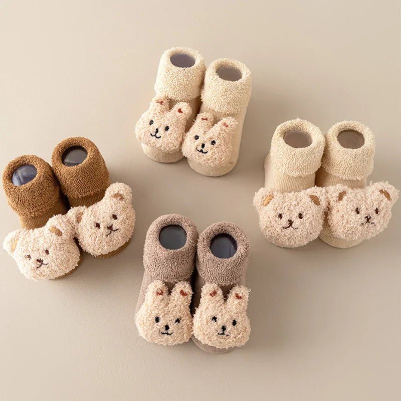 Winter Thicken Wool Newborn Baby Socks Warm Plush Loop Cotton Boy Girl Kid Toddler Socken Cartoon Animal Children Floor Stocking