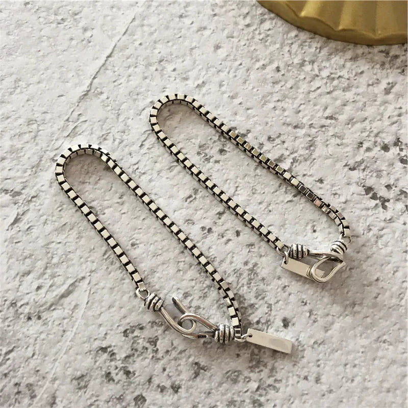 Women's Geometric 925 Sterling Silver Bracelet – Elegant Charm, Birthday & Party Gift