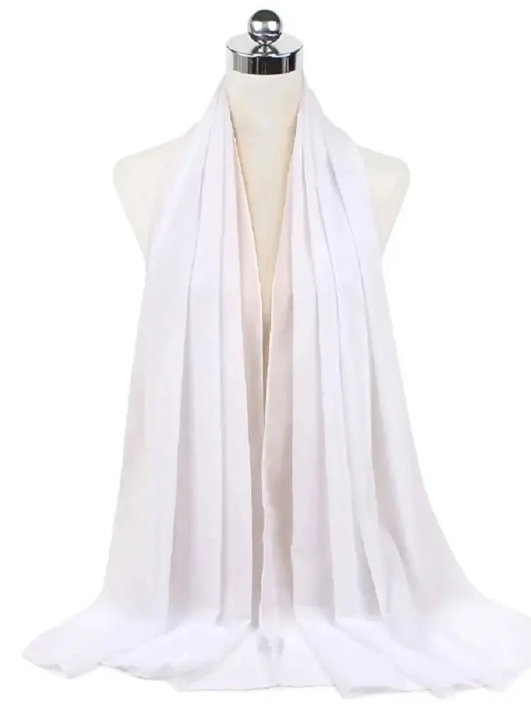 New Fashion Women Solid Chiffon Headscarf Ready To Wear Instant Hijab Scarf Muslim Shawl Islamic Hijabs Arab Wrap Head Scarves