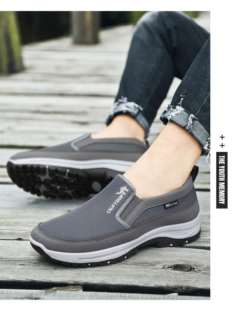 Mocassins en maille respirante pour hommes, chaussures décontractées de marque, baskets confortables antidérapantes, résistantes à l'usure, chaussures de conduite rétro pour hommes