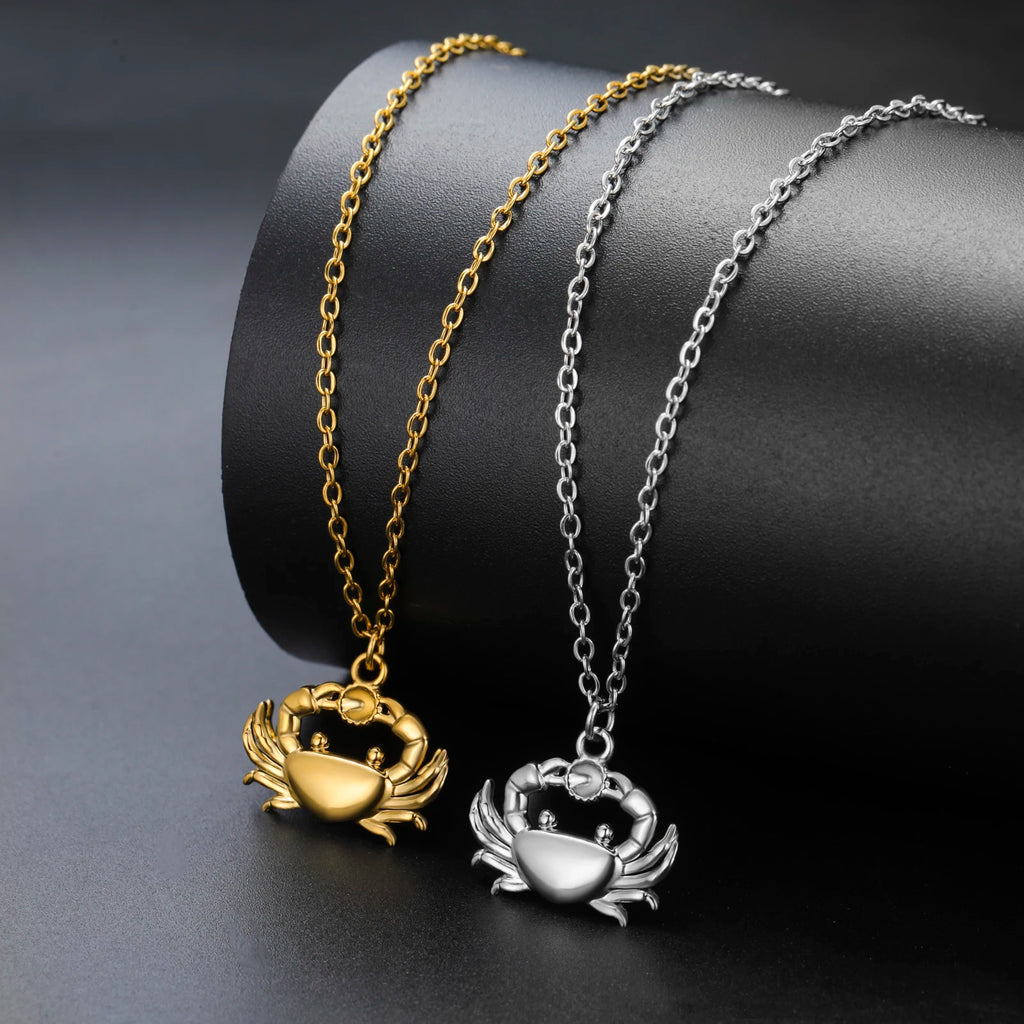 Unift Boho Ocean Style Sea Crab Necklace for Women Stainless Steel Gold Color Aesthetic Fashion Beach Summer Jewelry Gift New