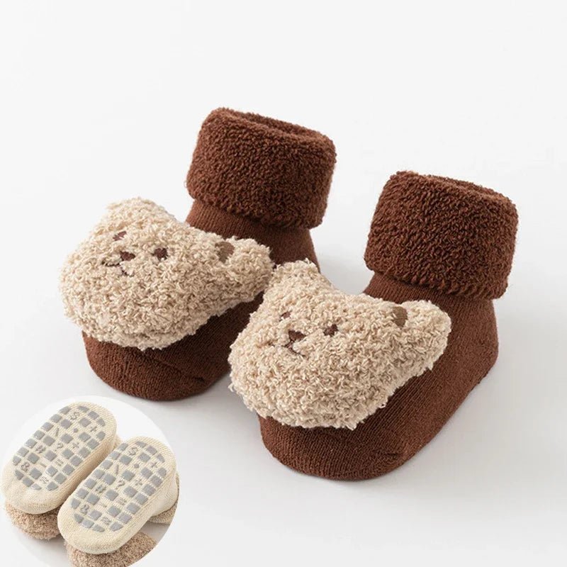 Winter Thicken Wool Newborn Baby Socks Warm Plush Loop Cotton Boy Girl Kid Toddler Socken Cartoon Animal Children Floor Stocking
